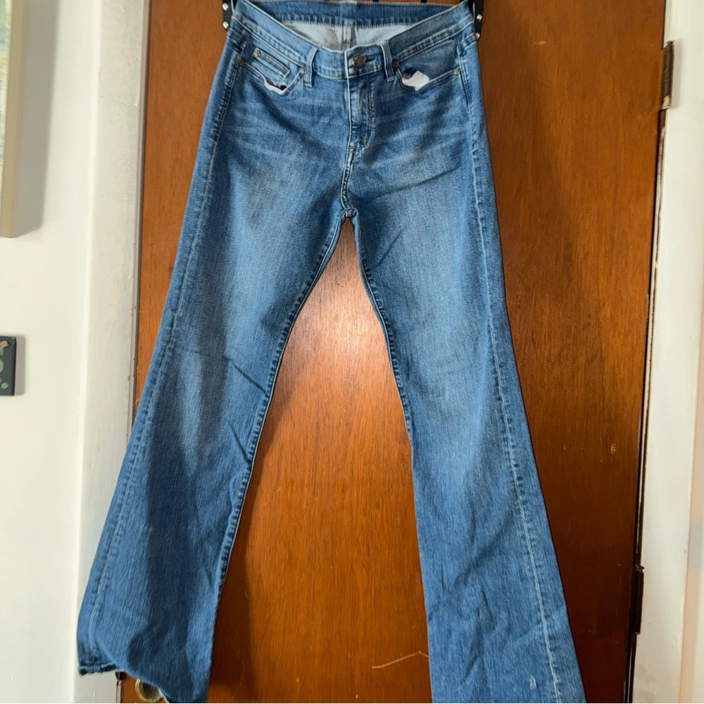 Calvin Klein Blue Flare Wide Leg Jeans